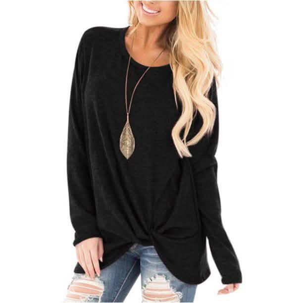 Women's Casual Long Sleeve Solid T-Shirts