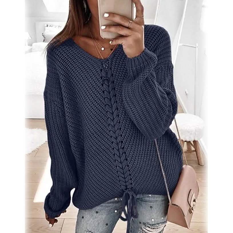 Women's Ribbed Knit Long Sleeve Lightweight Tunic Top
